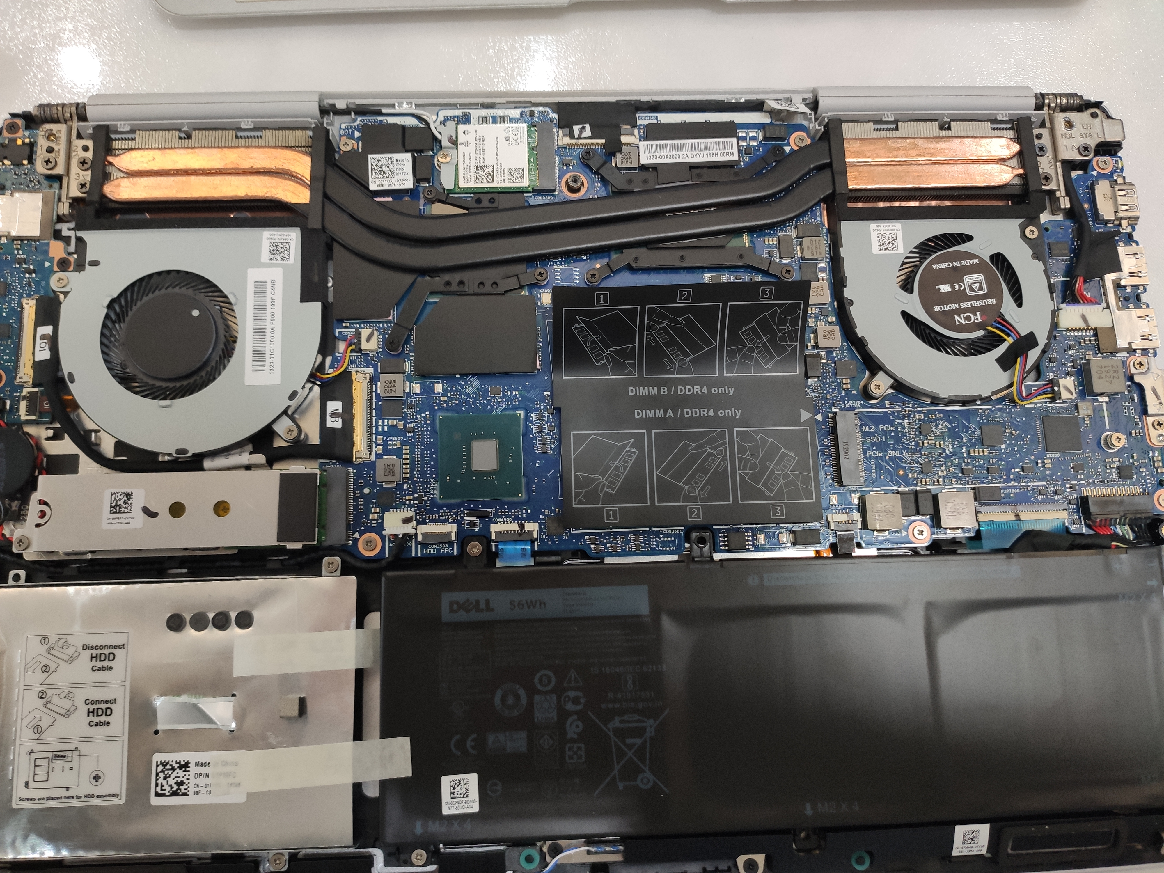 戴尔7591换内存涂硅脂